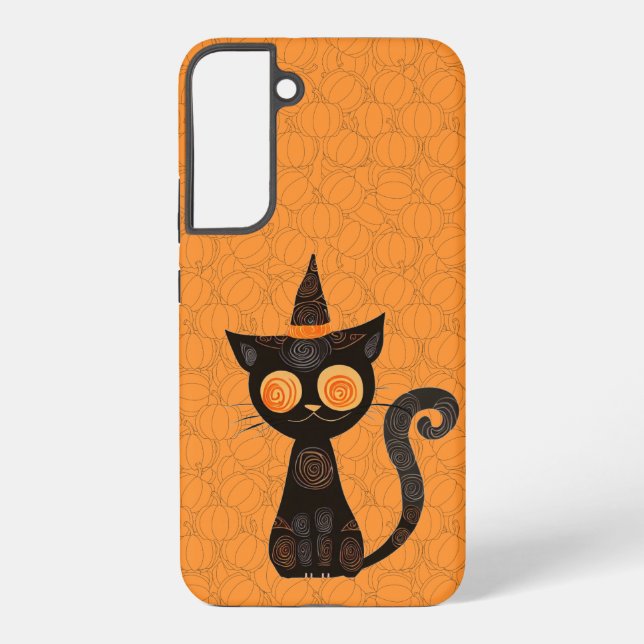 Halloween/cat/pumpkin/fall  samsung galaxy case (Back)