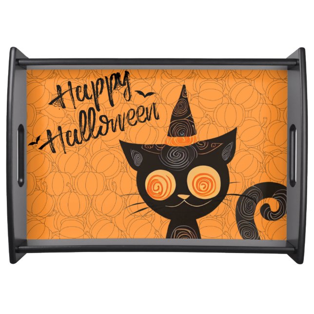 Halloween/cat/pumpkin/fall  serving tray (Front)