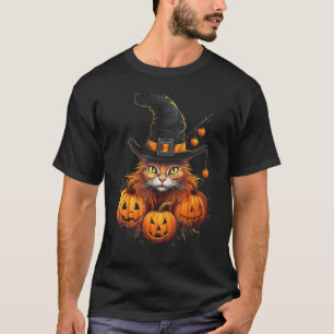 Halloween Cat Pumpkin Jack O Lantern Halloween Cos T-Shirt