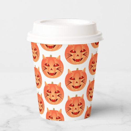 Halloween Cat Pumpkin Paper Cups