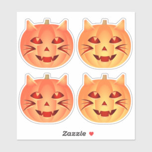 Halloween Cat Pumpkin Sticker