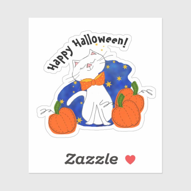 Halloween Cat Pumpkins Sticker (Sheet)