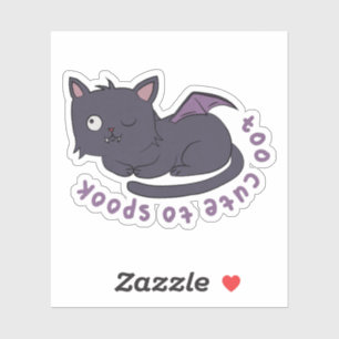 Halloween Cat Pun: Too Cute to Spook Sticker