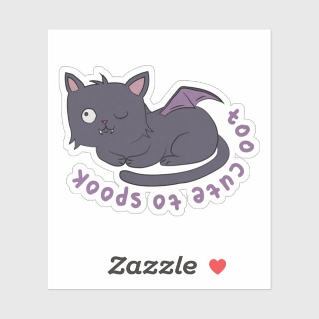 Halloween Cat Pun: Too Cute to Spook Sticker (Sheet)