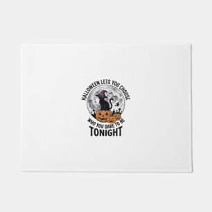 Halloween Cat Quote Spooky Pumpkin Witch Engraving Doormat
