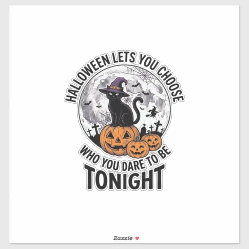 Halloween Cat Quote Spooky Pumpkin Witch Engraving Sticker