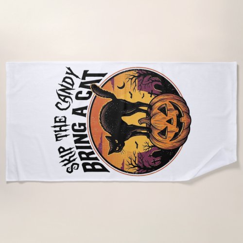 Halloween Cat Shirt for Spooky Cat Lover Gift_1 Beach Towel