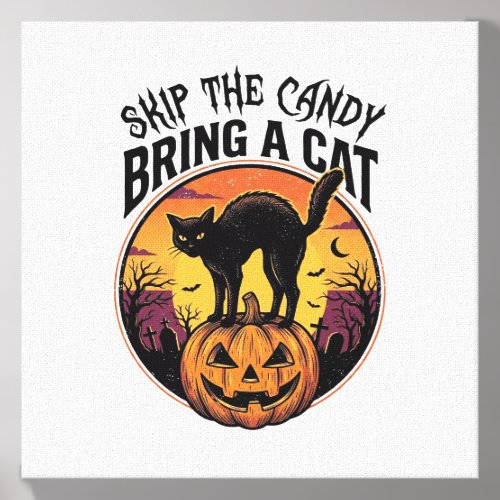 Halloween Cat Shirt for Spooky Cat Lover Gift_1 Canvas Photo Tile