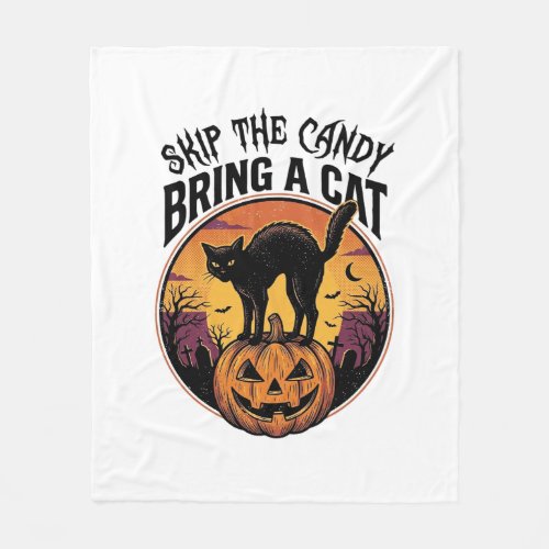 Halloween Cat Shirt for Spooky Cat Lover Gift_1 Fleece Blanket