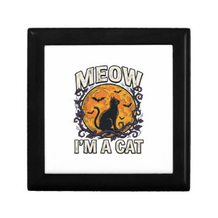 Halloween Cat Shirt Meow I'm A Cat Vintage Gift Box