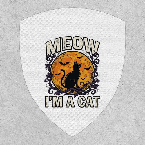 Halloween Cat Shirt Meow I'm A Cat Vintage Patch