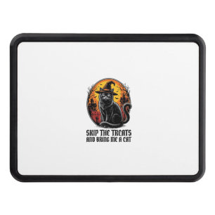 Halloween Cat Shirt Vintage Engraving Spooky Black Hitch Cover