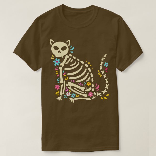 Halloween Cat Skeleton 1 T-Shirt (Design Front)