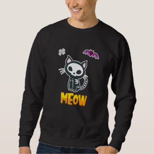 Halloween Cat Skeleton Trick Or Treat Bat Bones Sp Sweatshirt