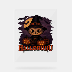 Halloween Cat  Spooky and Stylish Feline-Inspired  Acrylic Sign