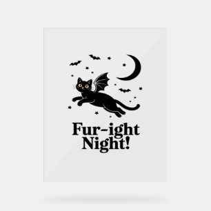 Halloween Cat  Spooky and Stylish Feline-Inspired  Acrylic Sign