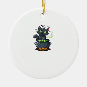 Halloween Cat  Spooky and Stylish Feline-Inspired  Ceramic Ornament