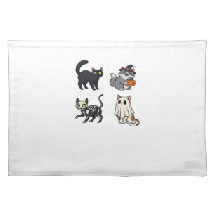 Halloween Cat Spooky and Stylish Feline-Inspired Cloth Placemat
