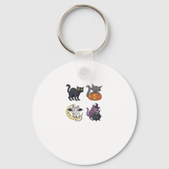 Halloween Cat  Spooky and Stylish Feline-Inspired  Keychain (Front)