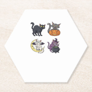 Halloween Cat  Spooky and Stylish Feline-Inspired  Paper Coaster