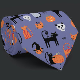 Halloween Cat Spooky Neck Tie