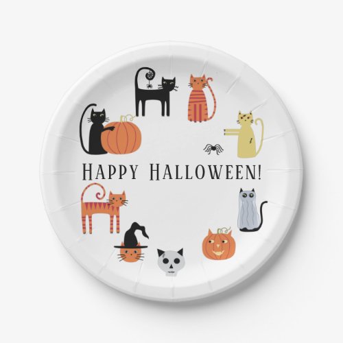 Halloween Cat Spooky Paper Plates