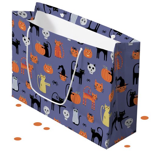 Halloween Cat Spooky Purple Large Gift Bag