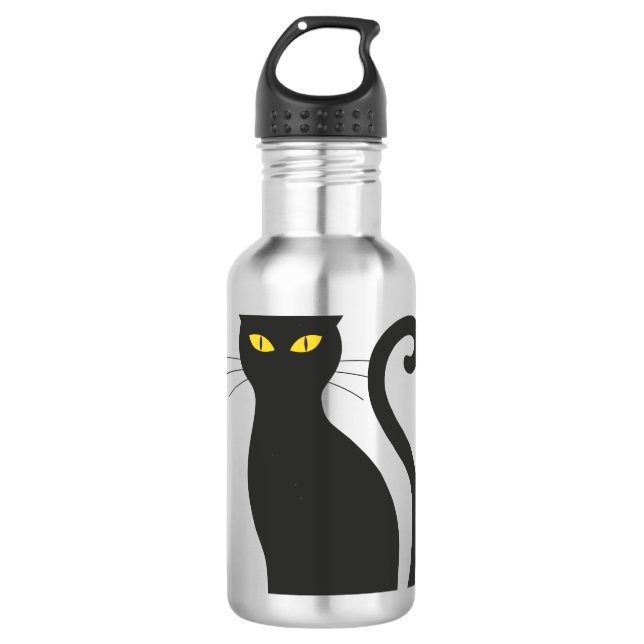 Halloween cat stainless steel water bottle (Front)