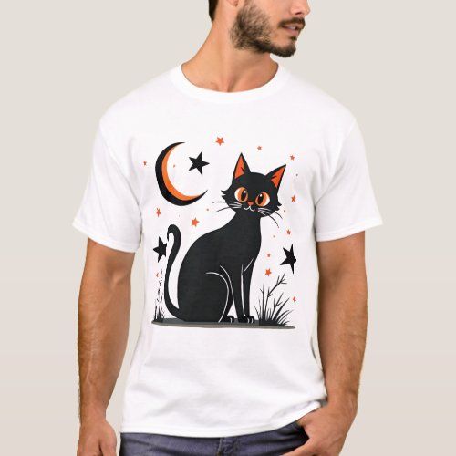 Halloween Cat T_Shirt  Cute  Spooky Black Cat te