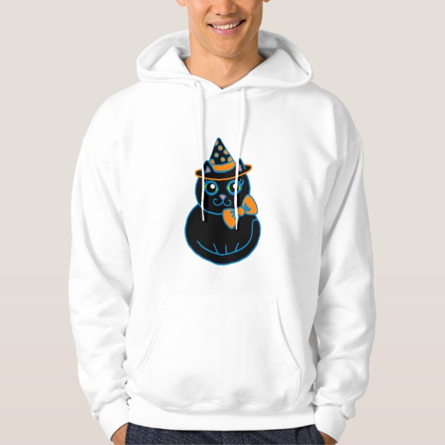 Halloween Cat T-Shirt Hoodie (Front)