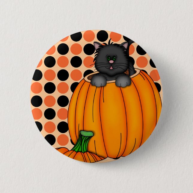 Halloween Cat T-shirts and Gifts Pinback Button (Front)