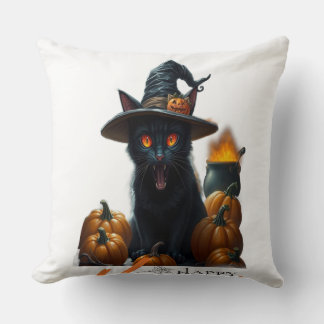 Halloween Cat  Throw Pillow