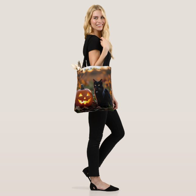 Halloween. Cat Tote Bag (On Model)