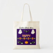 Halloween Cat Tote Bag - Personalize