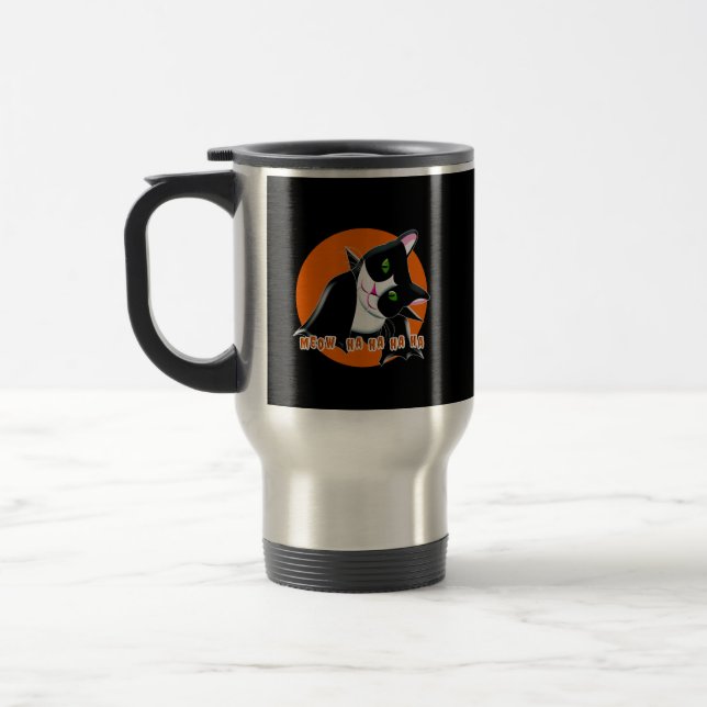 Halloween Cat Travel Mug (Left)