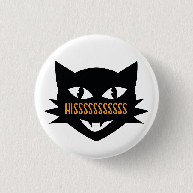 Halloween Cat Trick or Treat Button (Front)