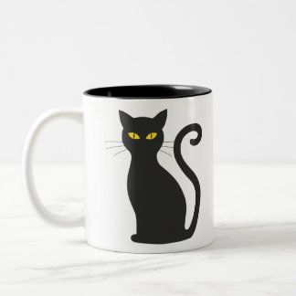 Halloween cat Two-Tone coffee mug