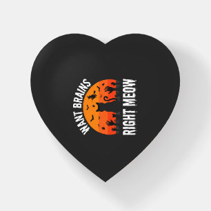 Halloween Cat Want Brains Right Meow Design Paperweight