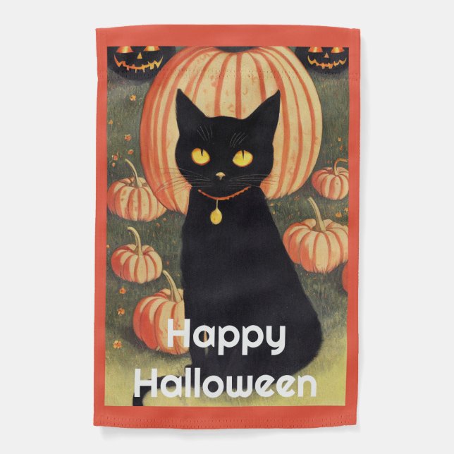 Halloween Cat Weatherproof  Garden Flag (Front)