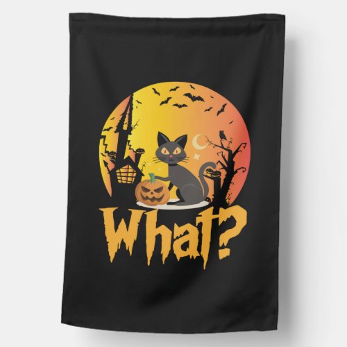 Halloween Cat What Cat Halloween House Flag