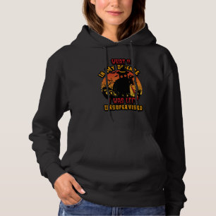 Halloween Cat  What  In My Defense I Was Left Unsu Hoodie