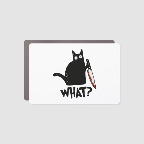 Halloween Cat What Murderous Black Cat With Knife Car Magnet