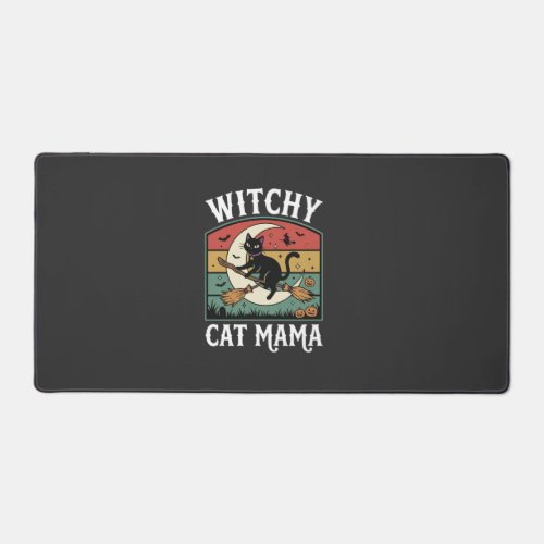 Halloween Cat Witch Mama Desk Mat