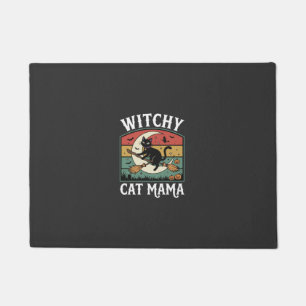 Halloween Cat Witch Mama Doormat