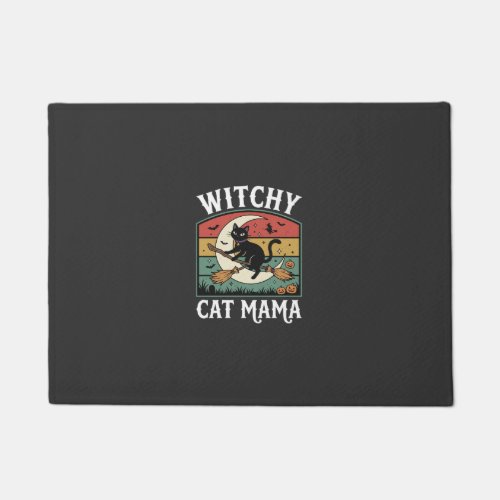 Halloween Cat Witch Mama Doormat