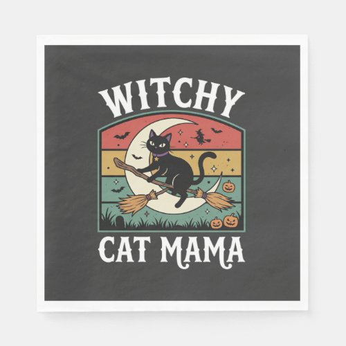 Halloween Cat Witch Mama Napkins