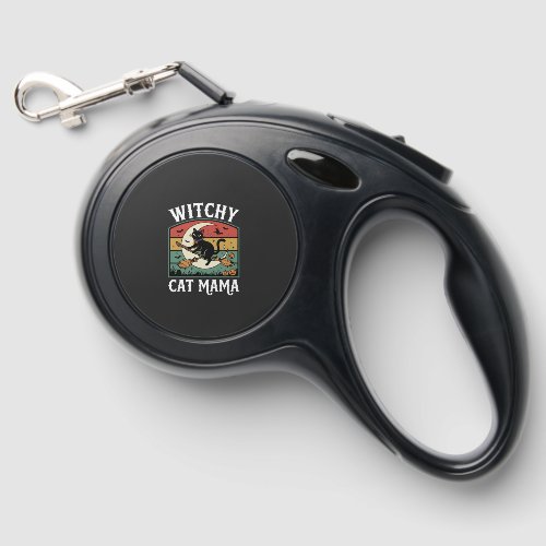 Halloween Cat Witch Mama Retractable Pet Leash