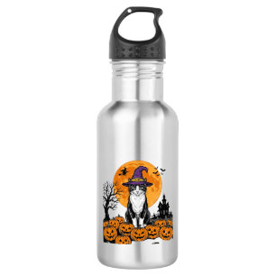 Halloween Cat Witch Pumpkin Vintage Spooky_1 Stainless Steel Water Bottle
