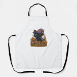 Halloween Cat with Magic Books – Spooky &amp; Sweet Em Apron