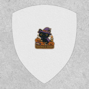 Halloween Cat with Magic Books � Spooky & Sweet Em Patch